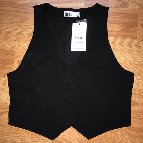 Beautiful black Boa vest - Picture 2 of 4